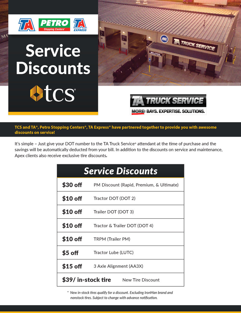 TA TCS Service Discounts